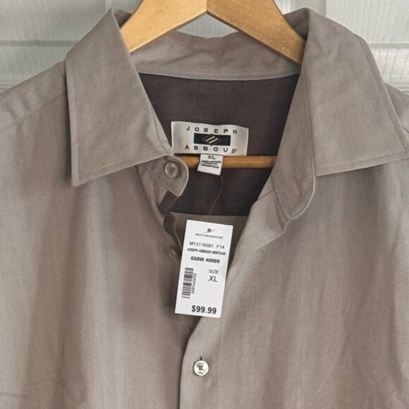 Joseph Abboud Long-sleeve Button-down Cotton Men's Shirt in Tan, XL - Picture 1 of 4